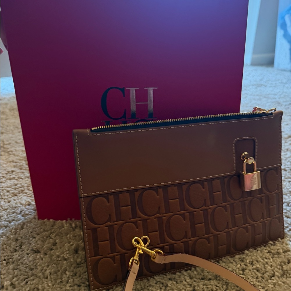 Carolina Herrera Brown monogram shoulder bag